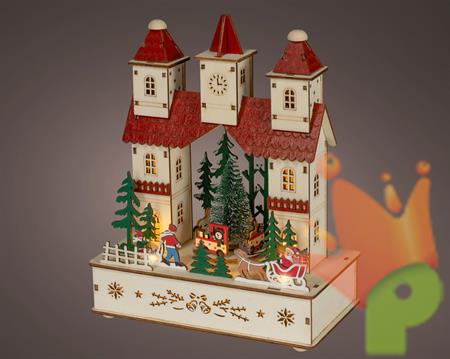 VILLAGGIO DI NATALE CASTELLO CON BABBO NATALE 11X20X25,5CM