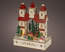 VILLAGGIO DI NATALE CASTELLO CON BABBO NATALE 11X20X25,5CM