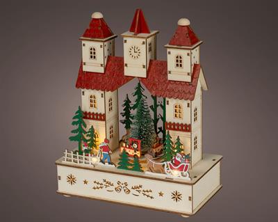 VILLAGGIO DI NATALE CASTELLO CON BABBO NATALE 11X20X25,5CM
