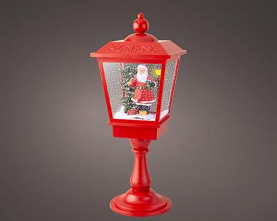 LANTERNA ROSSA CON MOVIMENTO DI NEVE CON LED BIANCO CALDO 70CM