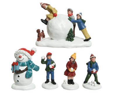 FIGURE NATALIZIE PER VILLAGGIO DI NATALE 6,5CM 5PZ