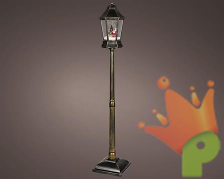 LANTERNA NERA CON EFFETTO NEVE CON LED BIANCO CALDO 166CM
