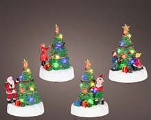 VILLAGGIO DI NATALE ALBERO CON PERSONAGGI 13CM 4ASS