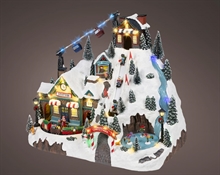 VILLAGGIO DI NATALE FUNIVIA CON PERSONAGGI 22,5CM