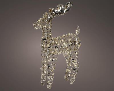 RENNA EFFETTO CRISTALLO 3D CON LED BIANCO CALDO 66CM