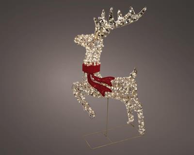 RENNA EFFETTO CRISTALLO 3D CON SCIARPA LED BIANCO CALDO 100CM