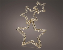 STELLE LUMINOSE EFFETTO CRISTALLO 3D CON LED BIANCO CALDO 80CM