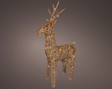 RENNA LUMINOSA 3D IN VIMINI CON LED ORO CHIARO 19X50X85CM