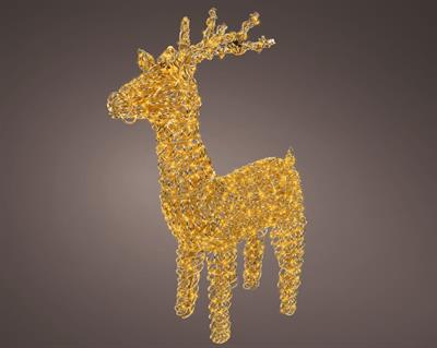 RENNA LUMINOSA INTRECCIATA 3D CON MICROLED ORO 20X57X104CM