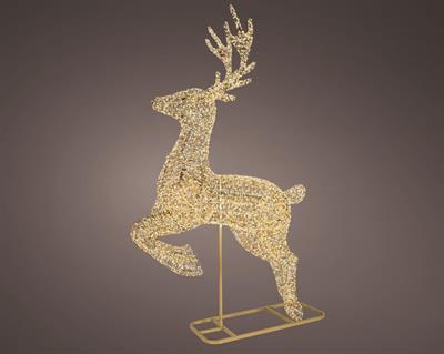 RENNA LUMINOSA 3D IN SALTO CON MICROLED BIANCO CALDO 217X337CM