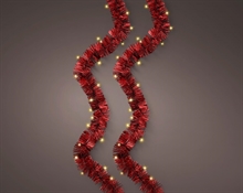 GHIRLANDA LUMINOSA ROSSO CON LED ORO CHIARO 295CM