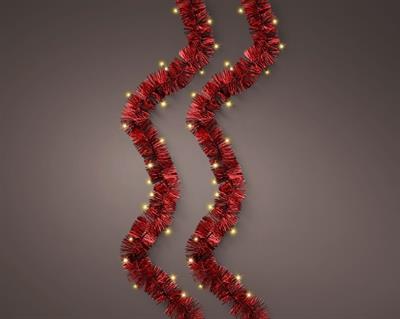 GHIRLANDA LUMINOSA ROSSO CON LED ORO CHIARO 895CM