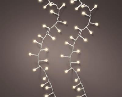LUCI DI NATALE CHERRY 750 LED BIANCO CALDO CAVO BIANCO 16MT