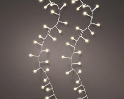 LUCI DI NATALE CHERRY 350 LED BIANCO CALDO CAVO BIANCO 7,5MT