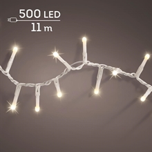 LUCI DI NATALE COMPACT 500 LED BIANCO CALDO CAVO BIANCO 11MT