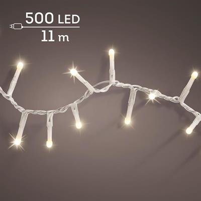 LUCI DI NATALE COMPACT 500 LED BIANCO CALDO CAVO BIANCO 11MT