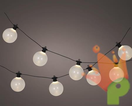 LUCI DI NATALE A SFERA 10 LED BIANCO CALDO 12X450CM