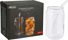 BICCHIERI IN VETRO CON CANNUCCIA 500ML 2PZ