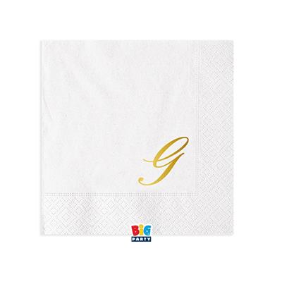 TOVAGLIOLI LETTERA G BIANCO 25X25CM 16PZ