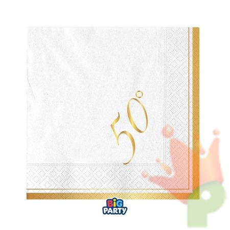 TOVAGLIOLI NUMERO 50 BIANCO 25X25CM 16PZ
