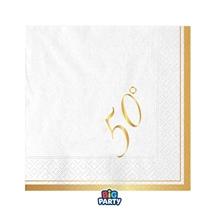TOVAGLIOLI NUMERO 50 BIANCO 25X25CM 16PZ