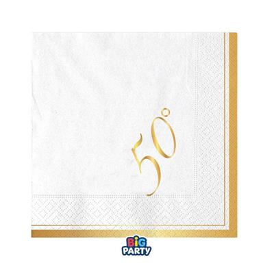 TOVAGLIOLI NUMERO 50 BIANCO 25X25CM 16PZ