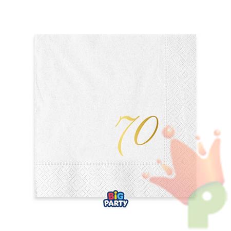 TOVAGLIOLI NUMERO 70 BIANCO 25X25CM 16PZ
