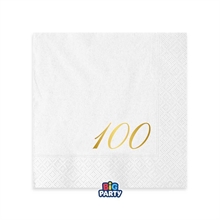 TOVAGLIOLI NUMERO 100 BIANCO 25X25CM 16PZ