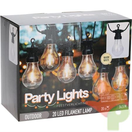 GHIRLANDA DI LUCI 20 LED BIANCO CALDO 14,5MT