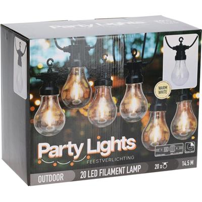 GHIRLANDA DI LUCI 20 LED BIANCO CALDO 14,5MT