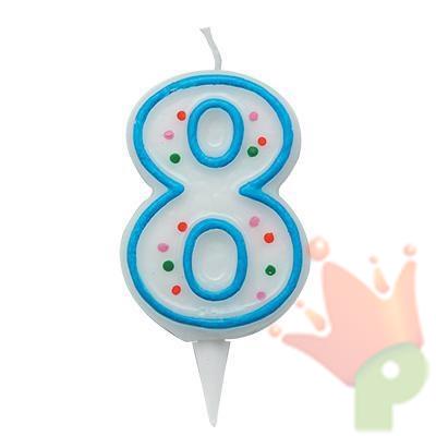 CANDELA ZUCCHERINO AZZURRO NUMERO 8
