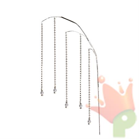 RAMO CON STRASS E PERLE ARGENTO 92CM