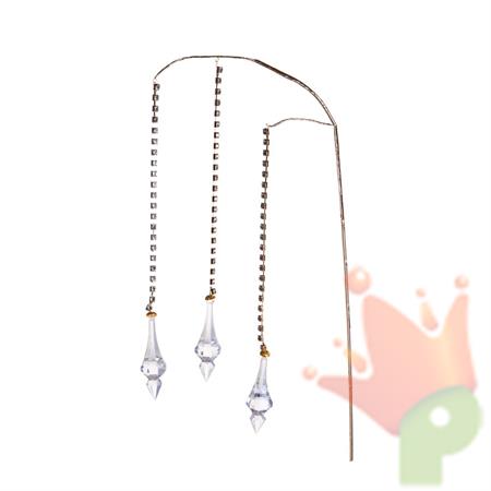 RAMO CON STRASS E PENDENTI ORO 88CM