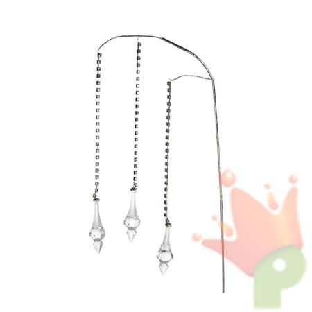 RAMO CON STRASS E PENDENTI ARGENTO 88CM