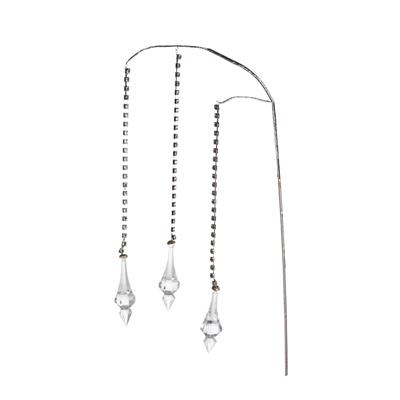 RAMO CON STRASS E PENDENTI ARGENTO 88CM