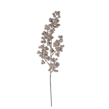 RAMO ILEX CON BACCHE GLITTERATE CHAMPAGNE 36CM