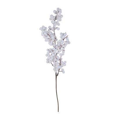 RAMO ILEX CON BACCHE GLITTERATE BIANCO 36CM