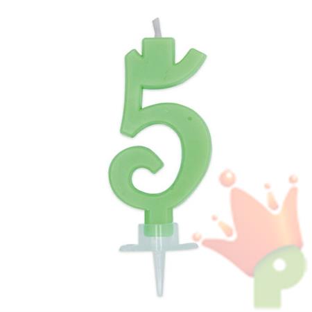 CANDELINA NUMERO 5 VERDE FLUO