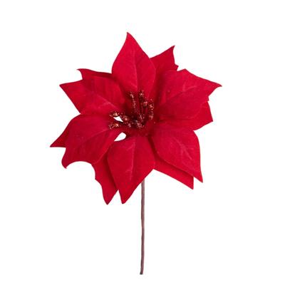STELLA DI NATALE IN VELLUTO ROSSO 18CM