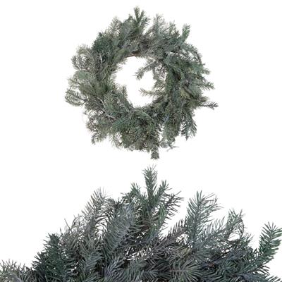 GHIRLANDA FUORIPORTA ABETE PRESERVATO GRIGIO 40CM
