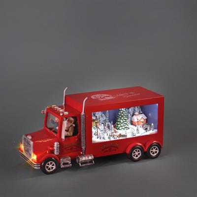 CAMIONCINO VILLAGGIO BABBO NATALE CON MUSICA E LED 33X16,5CM