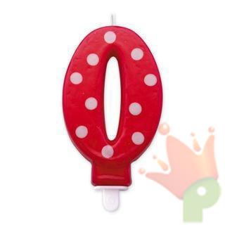 CANDELINA NUMERO 0 POIS ROSSO