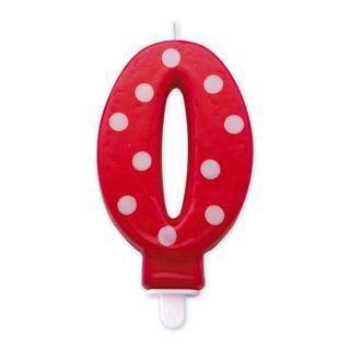 CANDELINA NUMERO 0 POIS ROSSO