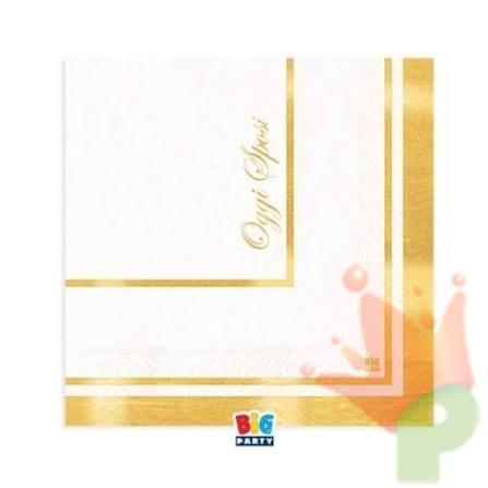 TOVAGLIOLI CLASSIC SPOSI ORO 25X25CM 16PZ
