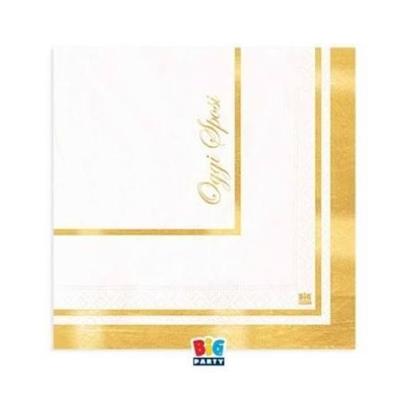 TOVAGLIOLI CLASSIC SPOSI ORO 25X25CM 16PZ