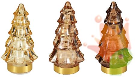 ALBERO IN VETRO MARRONE LED 11CM 3ASS