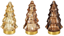 ALBERO IN VETRO MARRONE LED 11CM 3ASS