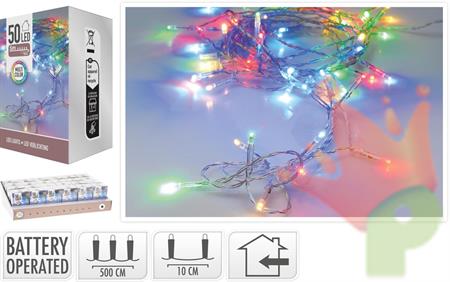 CATENA DI LUCI 50 LED MULTICOLOR 5MT