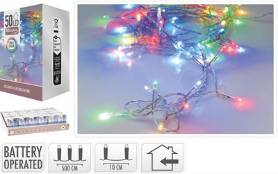 CATENA DI LUCI 50 LED MULTICOLOR 5MT