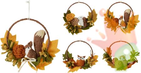 GHIRLANDA PENDENTE AUTUNNO CON SCOIATTOLO 15CM 4ASS